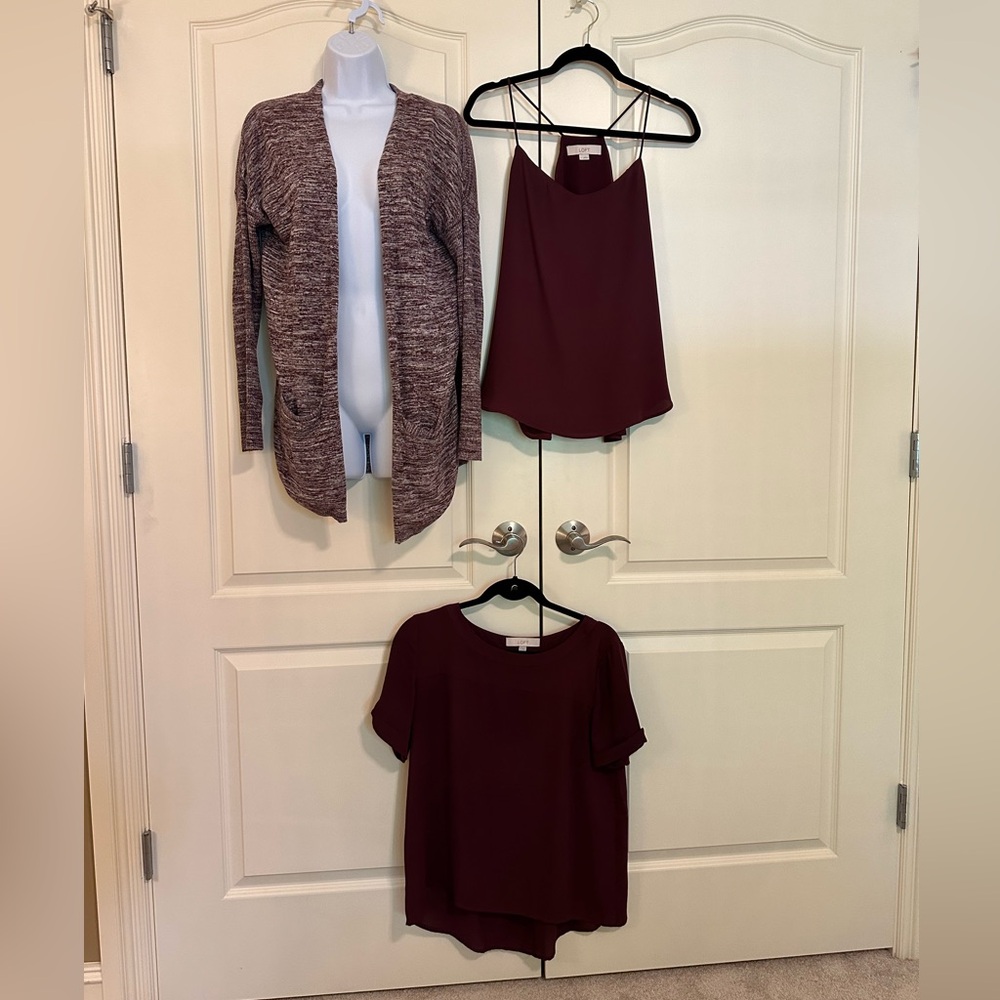 Loft 3 piece set! Sweater (xs) cami (s) and tee(s)